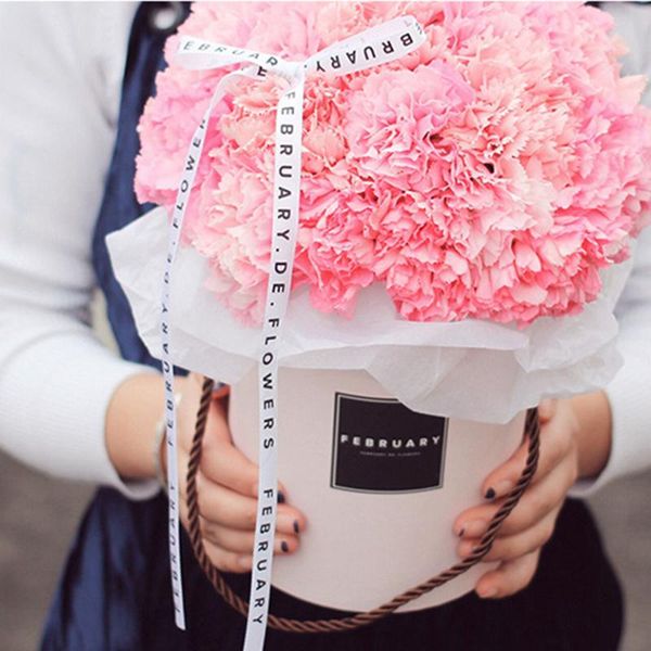 

handheld flowers bouquet birthday valentine lolvely mini paper packing box case with lid hug bucket florist gift storage boxes
