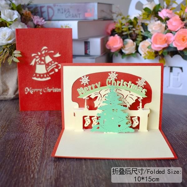 

merry christmas cards christmas tree winter gift pop up cards christmas decoration stickers laser cut new year greeting cards jllcip