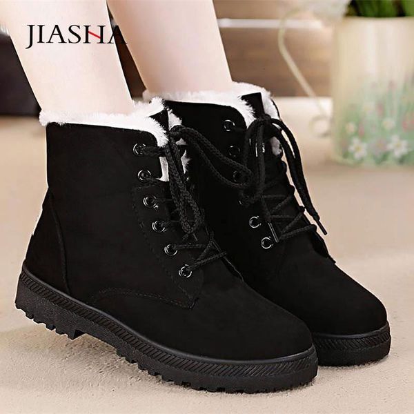 

women's snow boots 2020new ladies snow boots winter new women's winter shoes warm in the tube cotton shoes, Black