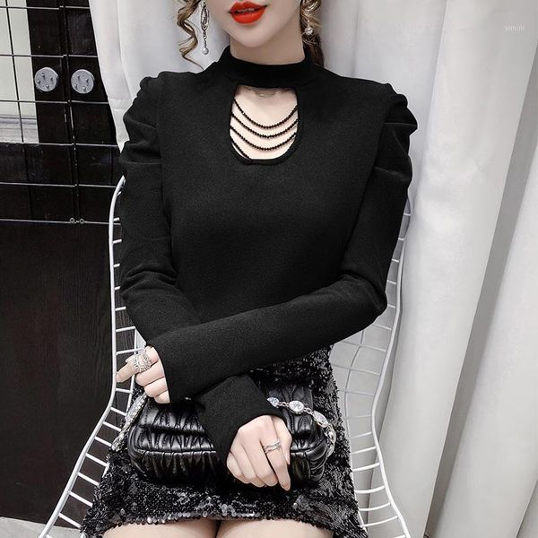 

coigarsam french style full sleeve blouse women hollow out blusas womens and blouses white blue black 61131