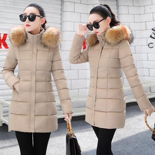 

winter coat women loose new vogue plus size with hat warm thicken warm coats factory tide vestidos1, Black