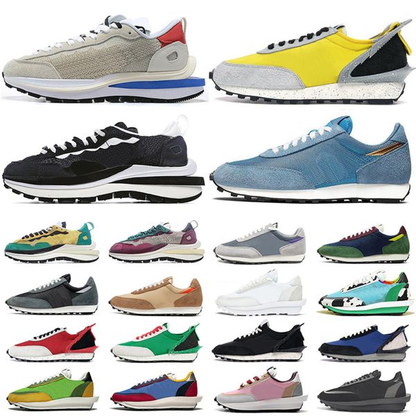 

daybreak ldv waffle chunky dunky running shoes pink triple white nylon pure platinum mens womens fashion trainers sneakers shoes 36-45