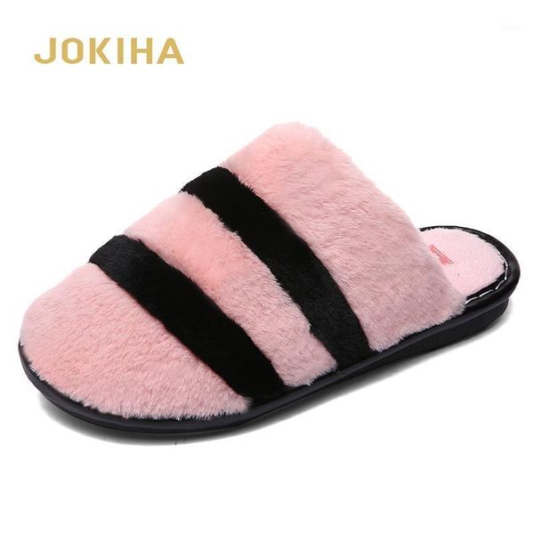 

2020 home outdoor cotton slippers winter woman slippers fashionable plush women's men couple shoes1, Black