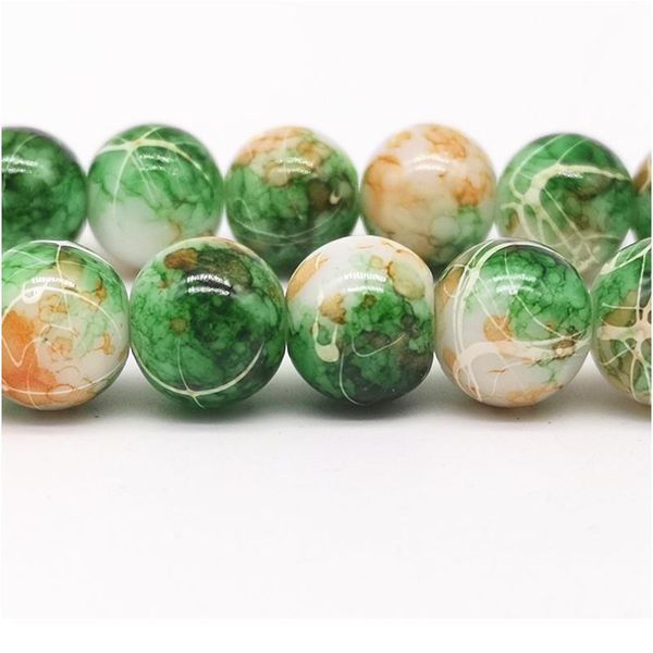 

wholesale 4/6/8/10mm pull white silk glass beads loose spacer beads painted charm for jewellery making diy bracelet&neck qylybv, Crystal