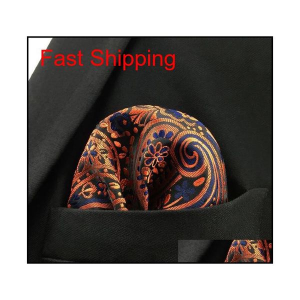 

ph18 paisley red orange orangered blue black pocket square mens necktie qyljeg bdehome, Blue;white