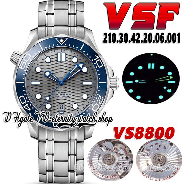 

2022 vsf v4 diver 300m mens watch 210.30.42.20.06.001 8800 automatic mechanical gray dial ceramic bezel steel case ss+ stainless bracelet su, Slivery;brown