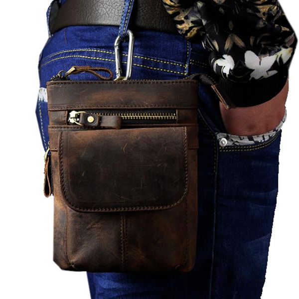 

men waist drop leg bag fanny pack vintage crossbody messenger shoulder bag belt hook cell phone pouch wallet