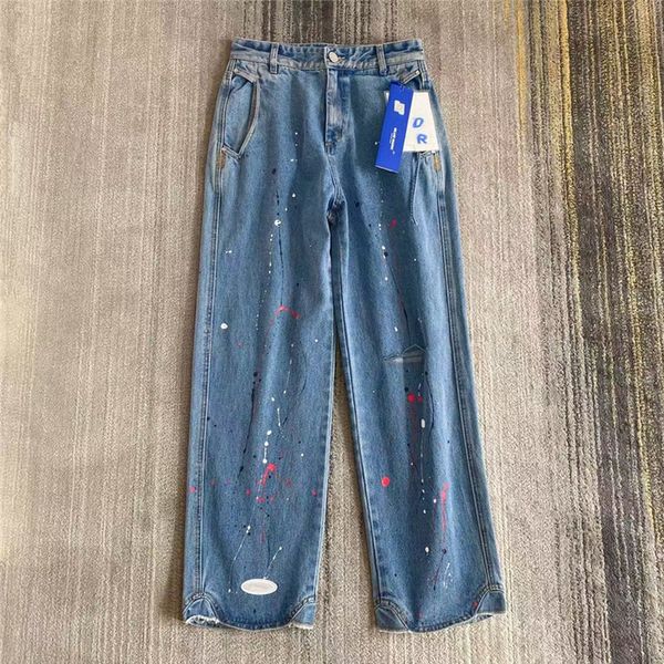 

2021 new vader men women shooting star frayed style ader error denim jeans blue mark tag label adererror pants 1zk5