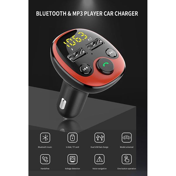 

wireless bluetooth fm transmitter handscar kit player usb 3.1a charger