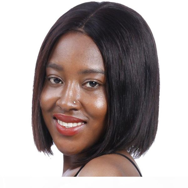 

короткий фронт шнурок человеческих волос парики straight боб парик pre щипковых волосной монгольской парик полного шнурок, Black;brown