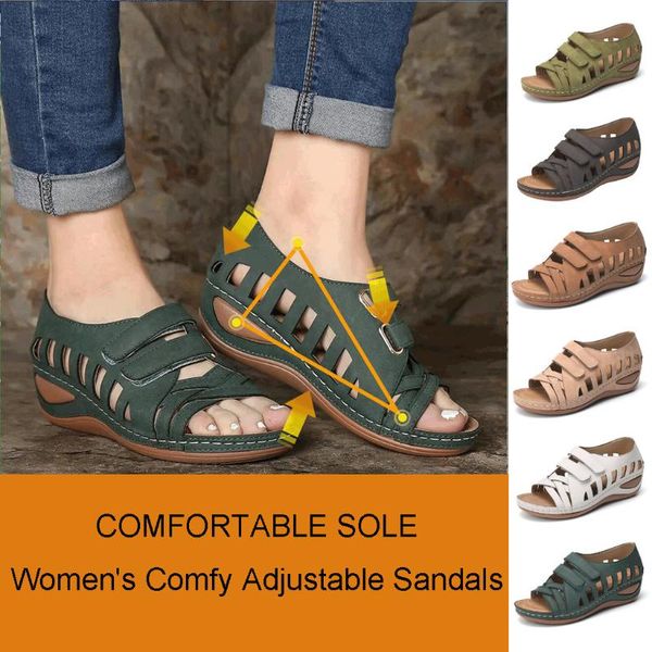 

woman summer leather vintage sandals buckle casual sewing women shoes female ladies platform retro sandalias plus 35-43 318, Black