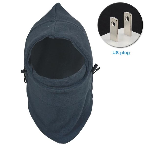 

cycling artificial fleece solid keep warm outdoor windproof protective portable electric heating cap multifunctional winter, Black