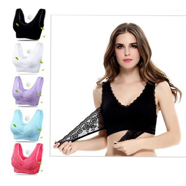 

bras lace plus size for women breathable seamless bra wireless brassiere gwen lift bh grote maat soutien gorge femme1, Red;black