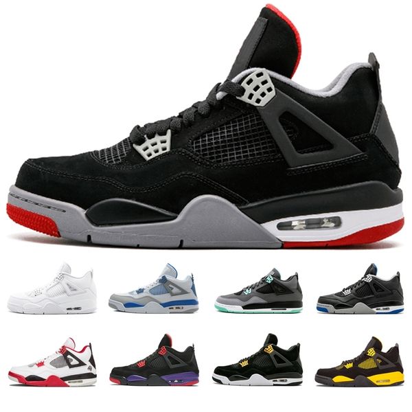 

4 4s bred basketball shoes for men white cement alternate motorsport black cat cavs pure money oreo raptors mens sport sneakers