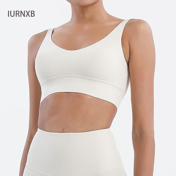 

yoga outfits women fitness short sports bra for woman shockproof gathered beautiful back underwear1, White;red