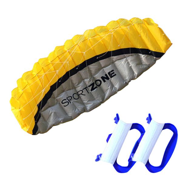 

kite new 2.5m dual line parachute stunt sport beach outdoor kitesurf flying toys blue large kids kites toys kites for adults 1018