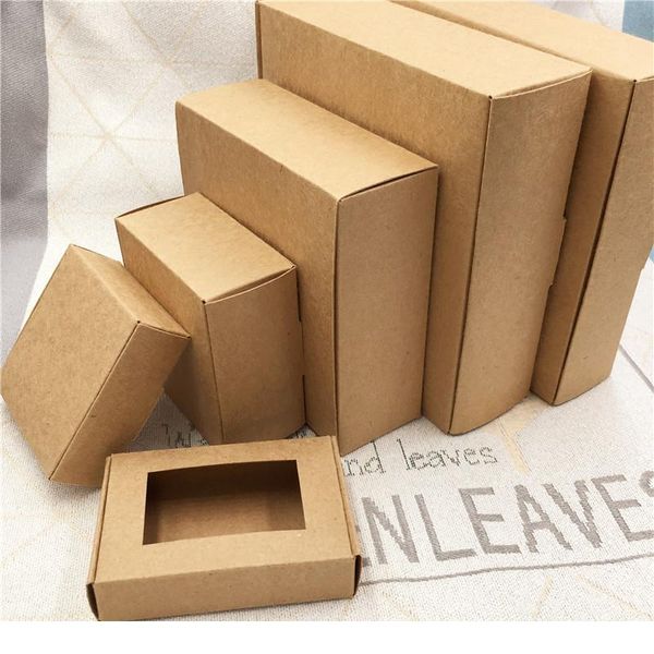 

24pcs/lot 24 sizes big and small kraft cardboard packing gift box handmade soap candy for wedding decorations eve jllpka