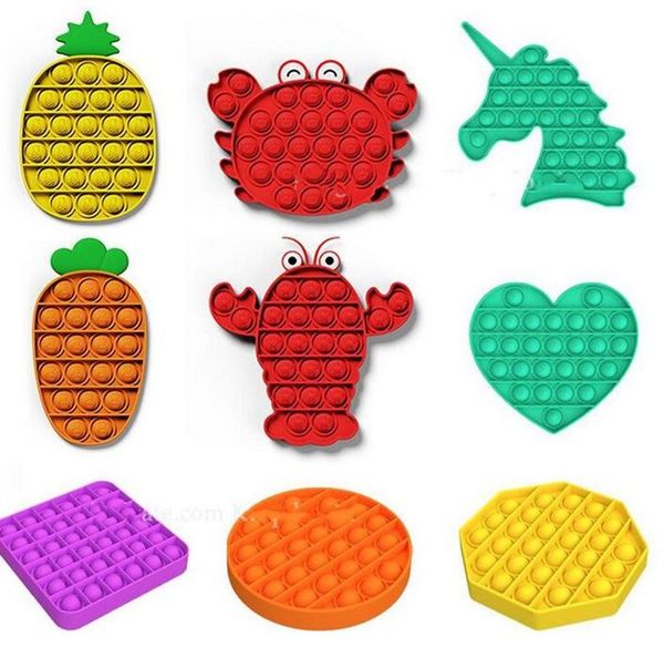 

2021 pop it fidget toy sensory push pop bubble fidget sensory toy autism special needs anxiety stress reliever for students office workers