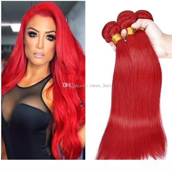 

peruvian virgin human red hair cosplay used hair weaves straight red human virgin hair extensions fast shipping 3pcs lot, Black;brown