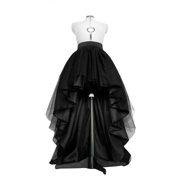 Высокая низкая черная тюль юбка асимметричный подол поема пачки слоистые свадебные свадебные платье высокая талия плиссированная юбка выпускного вечера GALA стильный SAIA T200712