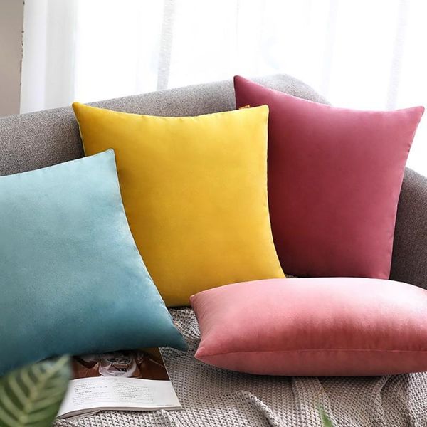 

cushion/decorative pillow simple pillowcase velvet flannel casual sofa cushion solid color suede comfortable 3 sizes