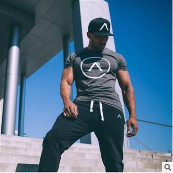 

training summer gym printed mens fitness t-shirt muscle breathable clothing bodybuilding workout t shirts plus size for strong mens, White;black