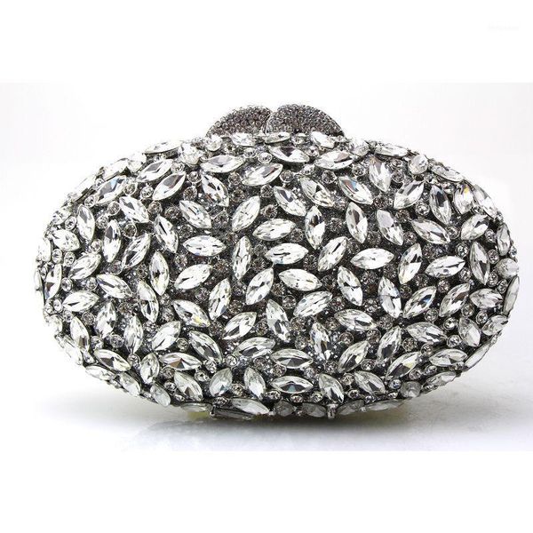 

ladies silver crystal evening bags clutch bag rhinestones bridal wedding clutches purse diamond women party mini bag1