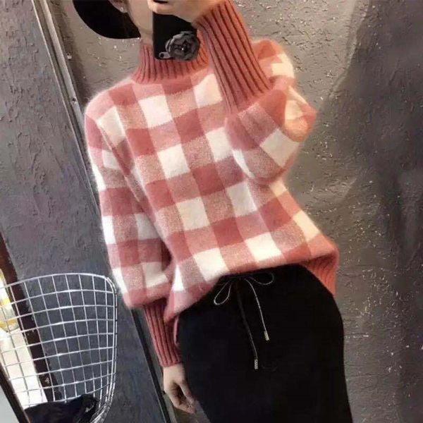 

net red super fire women 2020 new style foreign style v-neck white loose pullover knitted sweatersweater sweater 7c8mx, White;black