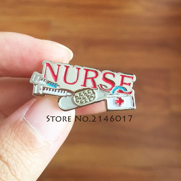 

10pcs doctor medical hospital metal pins badge gift red nurse needle bandaid first aid kit enamel lapel pin and brooch 201009, Gray