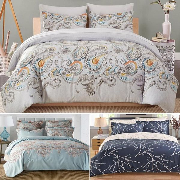 

bedding sets duvet cover with pillow case quilt bed single/double/king/ size adults children cotton satin quilted