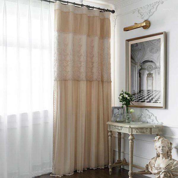 

curtain & drapes french light luxury high grade villa living room bedroom floor bay window full shading cloth1