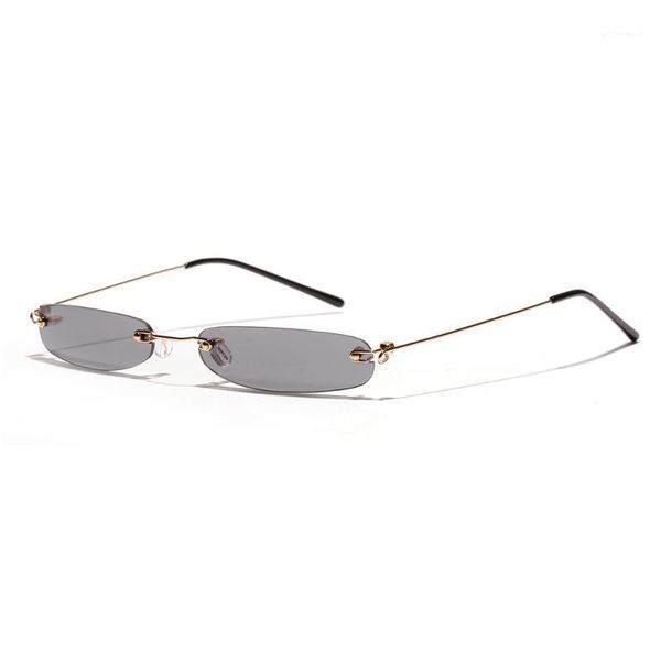 

veshion tiny narrow rectangle sunglasses women rimless 2021 candy color thin small sun glasses for men clear lens uv4001, White;black