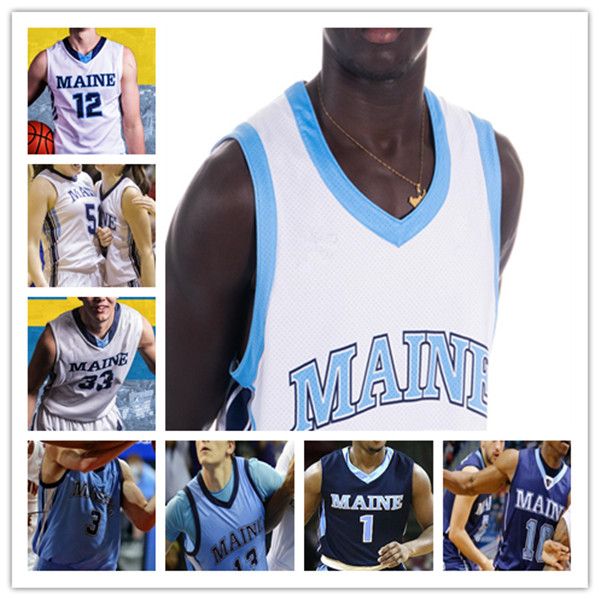 

custom maine college basketball jerseys stephane ingo vukasin masic chris efretuei lechaun duhart sam ihekwoaba peter filipovity ata turgut, Black