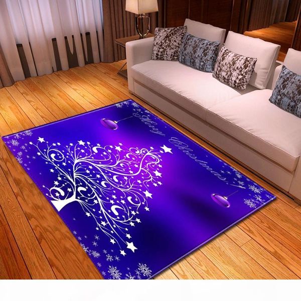 

happy christmas living room carpet home decor children play mat purple xmas tree modern parlor bedside area rug