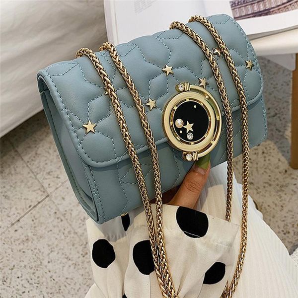 

women's stars moon bag fashion chain messenger bag for women mini square shoulder clutch female luxury designer handbag #40