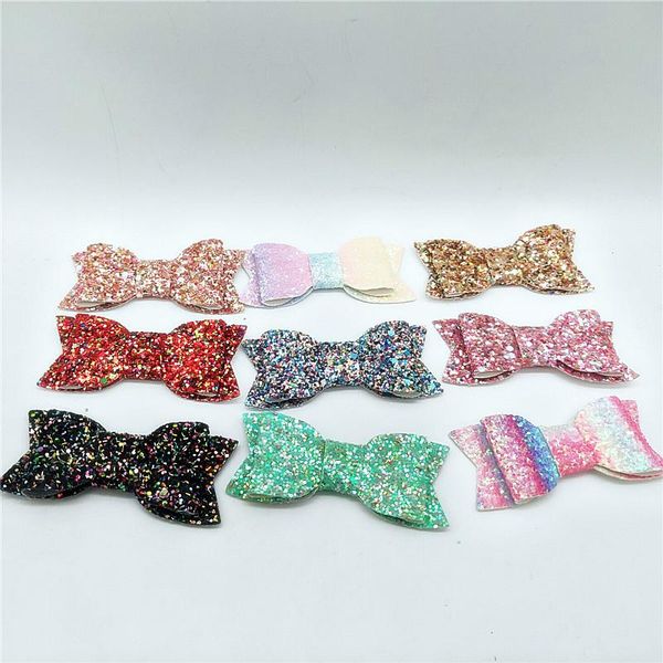 

hair accessories europe and the united states 9 color lady onion large bow pin boutique single fork clip 2pcs, Slivery;white