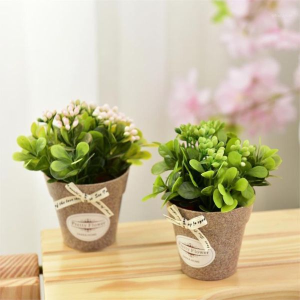 

artificial flowers bouquet fake flowers with plastic vase bonsai set for living room garden decoration farmhouse decor1