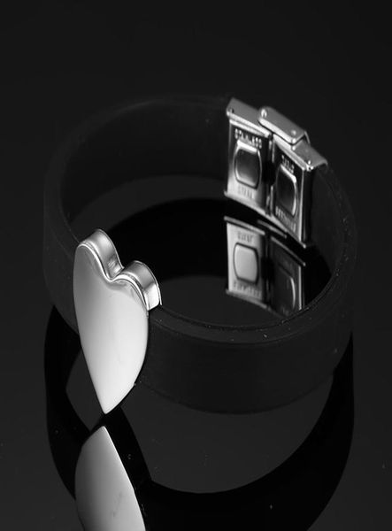 

силиконовый браслет браслет высокой полированной нержавеющей стали пряжка сердца формы женские ювелирные изделия подарок силиконовые jlluzj, Golden;silver