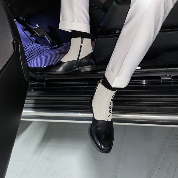 

daio ethan korean design chelsey men's leather short boots, british style high martin boots