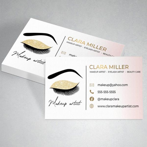 

greeting cards personalize eyelash makeup artist business card, beauty store handmade shop card premade