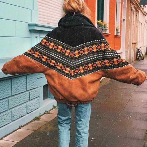 

women's jackets lugentolo woman jacket winter 2021 plus size vintage long sleeve turn-down collar flocking casual warm coat, Black;brown