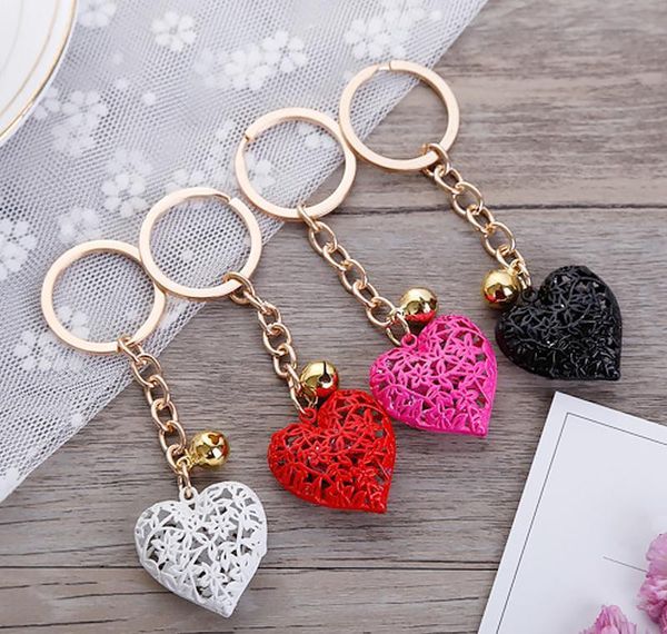 

20pcs/lot wholesale hollow heart keychains fashion charm cute purse bag pendant car keyring chain ornaments gi jllrby bde_jewelry, Silver