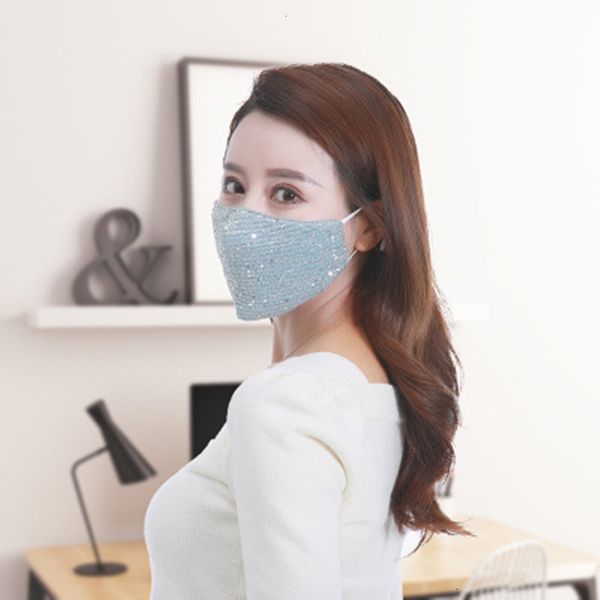 

mouth factory sequins washable pm2.5 face shiny reusable mask cotton protection black anti-dust masker anti-pollution 4 yvy2