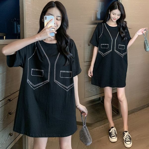 

dwipz pregnant women's clothing 2020 summer and korean clothes technology short sleeve t-shirt women's loose new versatile drillin, White