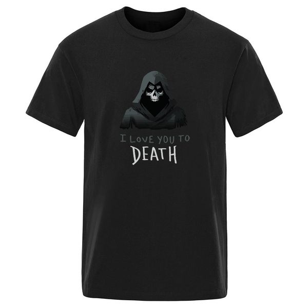 

summer solid color crew neck handsome i love you to death horror vintgae print sport hooded sweatshirt hoodie men t shirt