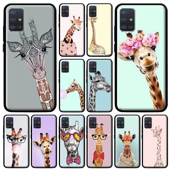 

очки для животных cat жираф чехол для samsung galaxy a51 a71 m51 m40 a31 a41 a91 a21s m30s m31 soft bolso mobile коке капа