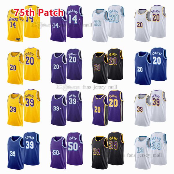 

printed 75th city basketball jerseys stanley 14 johnson avery 20 bradley dwight 39 howard jemerrio 50 jones jersey color white orange blue b, Black;red