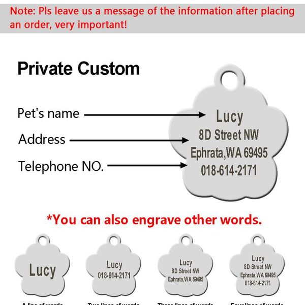 

custom dog tag engraved pet puppy name phone id tags glitter paw tag dog cat collar accessories pendant personalized g sqctxn