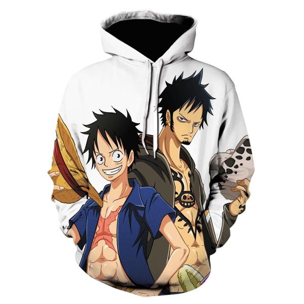 

streetwear anime sweatshirts hoodies harajuku 3d 2020 print one piece luffy oversized pullovers cloudstyle clothes men llckb, Black