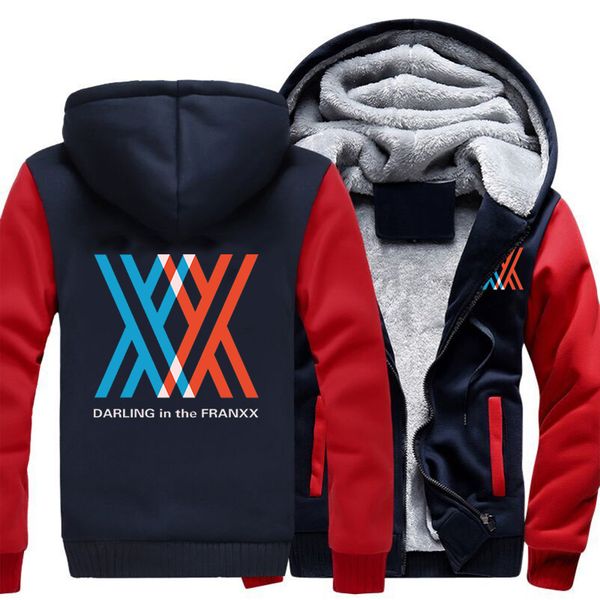 

2021 new us size mens hoodies for anime darling in the franxx hiro zero two cosplay thicken fleece coat sweatshirts x0wo, Black